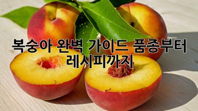 복숭아 완벽 가이드: 품종부터 레시피까지🍑