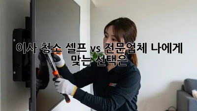 이사 청소, 셀프 vs 전문업체? 나에게 맞는 선택은?